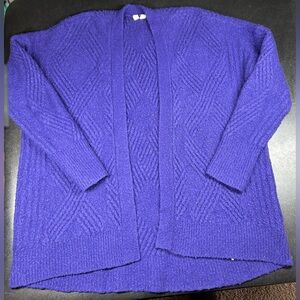 Anthropologie Moth Oversized Purple Merino Wool & Baby Alpaca Blend Cardigan